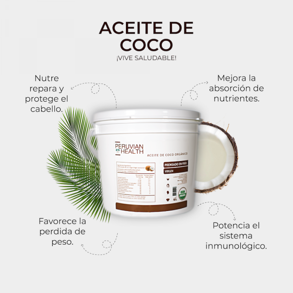 Aceite de coco orgánico, Peruvian Health Lt – Mystika • Tienda Saludable